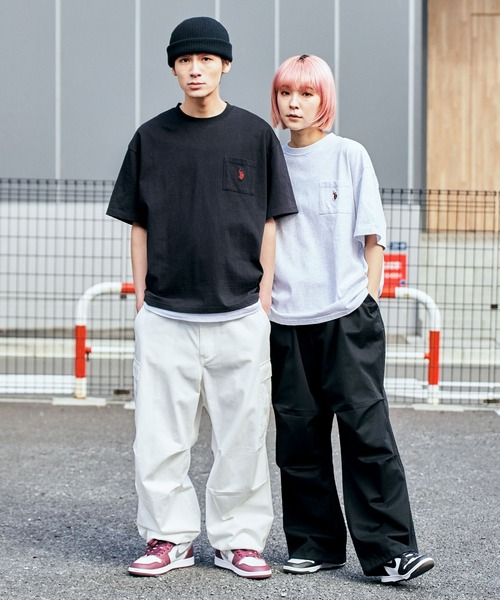 U.S. POLO ASSN.（ユーエスポロアッスン）の「∴WEGO/【WEB限定】U.S.POLO ASSN.別注ワンポイント刺繍BIGT（Tシャツ/カットソー・メンズ・ダークグリーン/ホワイト/グレー系その他/ブラック・MEDIUM/LARGE）」の13枚目の写真