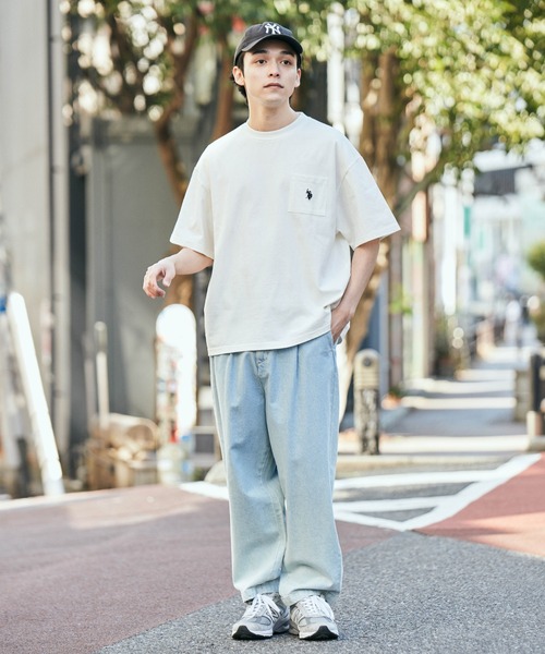 U.S. POLO ASSN.（ユーエスポロアッスン）の「∴WEGO/【WEB限定】U.S.POLO ASSN.別注ワンポイント刺繍BIGT（Tシャツ/カットソー・メンズ・ダークグリーン/ホワイト/グレー系その他/ブラック・MEDIUM/LARGE）」の15枚目の写真