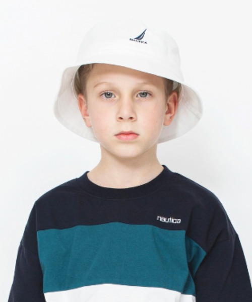 NAUTICA（ノーティカ）の「【NAUTICA/ノーティカ】ワンポイント刺繍バケットハット（ハット・キッズ・ベージュ/アイボリー/ブラック・S/M）」の2枚目の写真