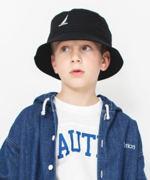 NAUTICA（ノーティカ）の「【NAUTICA/ノーティカ】ワンポイント刺繍バケットハット（ハット・キッズ・ベージュ/アイボリー/ブラック・S/M）」の6枚目の写真