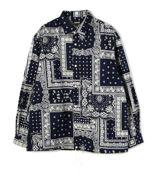 Schott　コーチシャツ　ネイビー　L　ペイズリー　バンダナ schott（ショット）の「Schott/ショット/BANDANA COACH SHIRTS