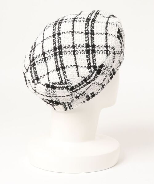 Mayree（メイリー）の「チェックベレー帽【YC】（ハンチング/ベレー帽・レディース・ホワイト/ブラック・FREE）」の7枚目の写真
