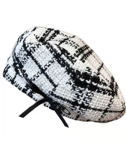 Mayree（メイリー）の「チェックベレー帽【YC】（ハンチング/ベレー帽・レディース・ホワイト/ブラック・FREE）」の4枚目の写真