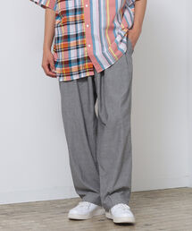 BEAMS | BEAMS / シャンブレー ワイド テーパード スラックス(スラックス)