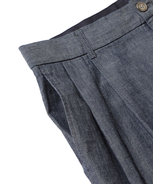 BEAMS（ビームス）の「BEAMS / シャンブレー ワイド テーパード スラックス（スラックス・メンズ・ブラック/ブラック系その他/ブルー系その他・S/M/L/XL）」の18枚目の写真