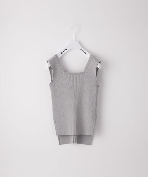 CITEN(シテン)の「<CITEN(シテン)>ディープスリットリブニットタンク(ニット/セーター・レディース・ブラック/ピンク/ライム/グレー・FREE)」の2枚目の写真