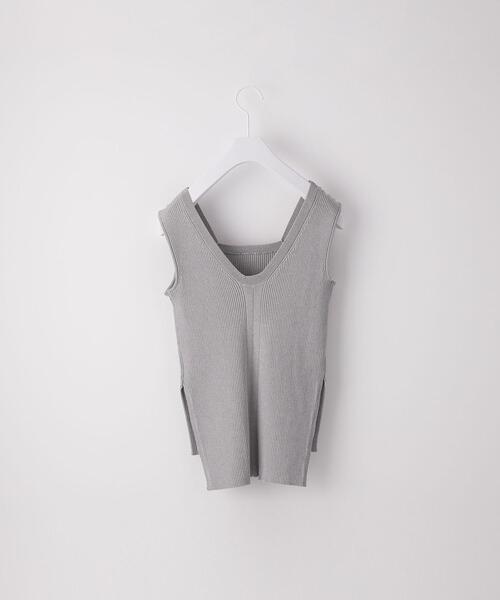CITEN(シテン)の「<CITEN(シテン)>ディープスリットリブニットタンク(ニット/セーター・レディース・ブラック/ピンク/ライム/グレー・FREE)」の7枚目の写真