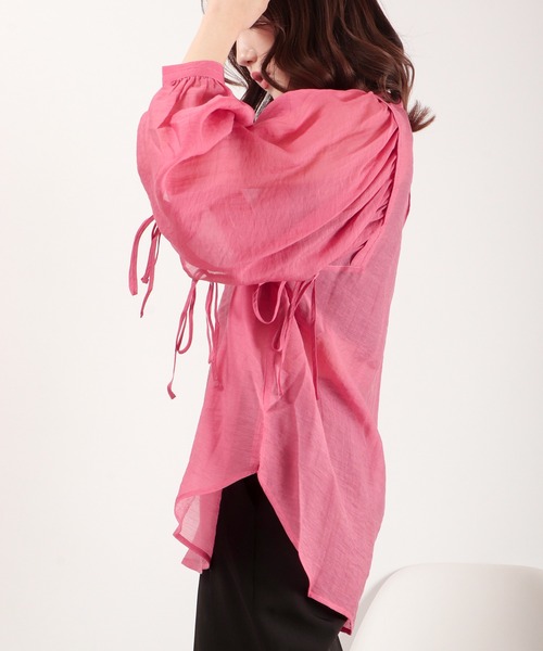 EACH.（イーチ）の「EACH シアーブラウス（シャツ/ブラウス・レディース・ピンク/ブルー/グリーン・FREE）」の16枚目の写真