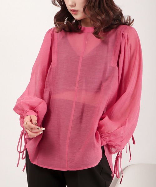 EACH.（イーチ）の「EACH シアーブラウス（シャツ/ブラウス・レディース・ピンク/ブルー/グリーン・FREE）」の15枚目の写真