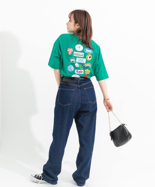 nemne store（ネンネストア）の「ワンポイント刺繍入りバックプリントアソートT（Tシャツ/カットソー・レディース・オフホワイト/グリーン/オートミール/スミクロ・フリー）」の14枚目の写真