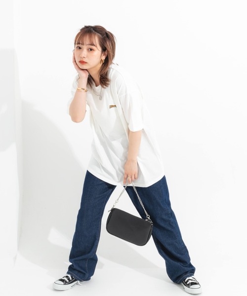 nemne store（ネンネストア）の「ワンポイント刺繍入りバックプリントアソートT（Tシャツ/カットソー・レディース・オフホワイト/グリーン/オートミール/スミクロ・フリー）」の20枚目の写真