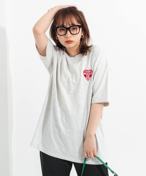 ワンポイント刺繍入りバックプリントアソートT（Tシャツ/カットソー