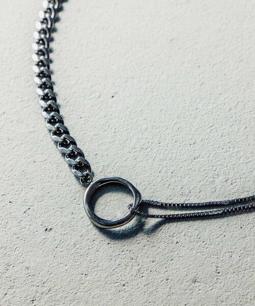 and cloud(アンドクラウド)の「String 2way Necklace(ネックレス・レディース・ブラック/シルバー/シルバー系その他/イエローゴールド・FREE)」の7枚目の写真