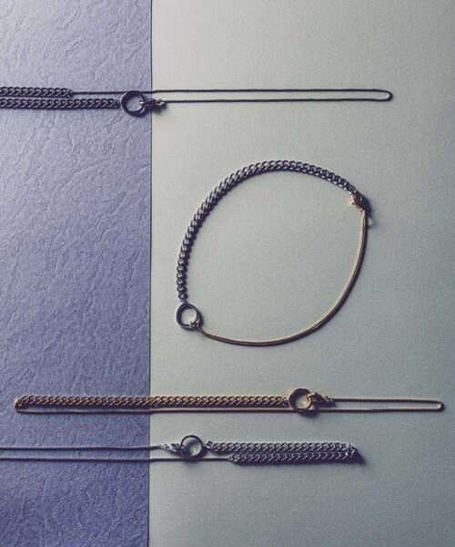 and cloud(アンドクラウド)の「String 2way Necklace(ネックレス・レディース・ブラック/シルバー/シルバー系その他/イエローゴールド・FREE)」の1枚目の写真