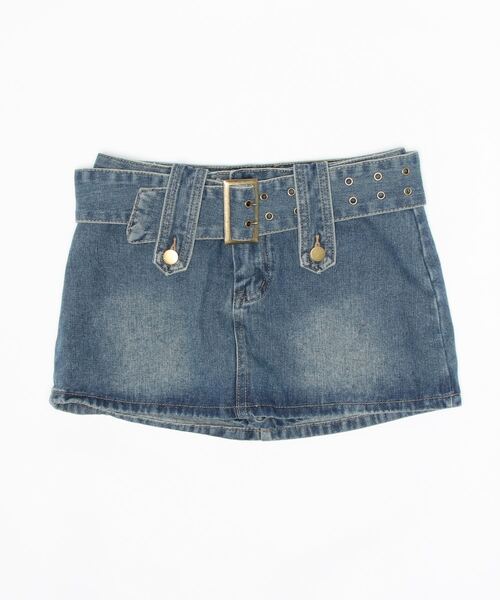 meJane（ミージェーン）の「デニム台形ミニスカパン（デニムスカート・レディース・ブラック/インディゴブルー・S/M）」の17枚目の写真
