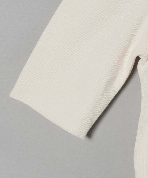 JEANASIS（ジーナシス）の「フロントオープンリブT5S/287011（Tシャツ/カットソー・レディース・ブラック/オフホワイト・FREE）」の9枚目の写真