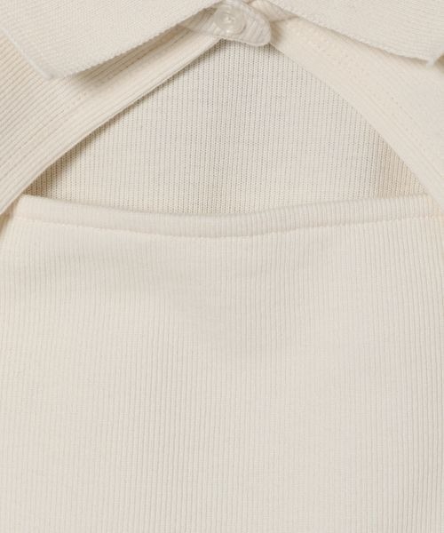 JEANASIS（ジーナシス）の「フロントオープンリブT5S/287011（Tシャツ/カットソー・レディース・ブラック/オフホワイト・FREE）」の12枚目の写真