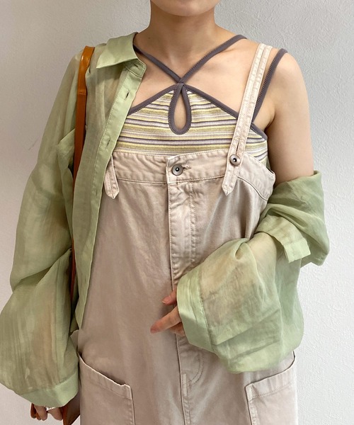 w closet（ダブルクローゼット）の「テレコカップ付きキャミソール（キャミソール・レディース・イエロー系その他/ブルー系その他/オフホワイト/ブラック・FREE）」の22枚目の写真