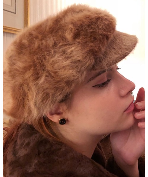 epine（エピヌ）の「mohair fur casquette（キャスケット・レディース・ブラウン・FREE）」の9枚目の写真