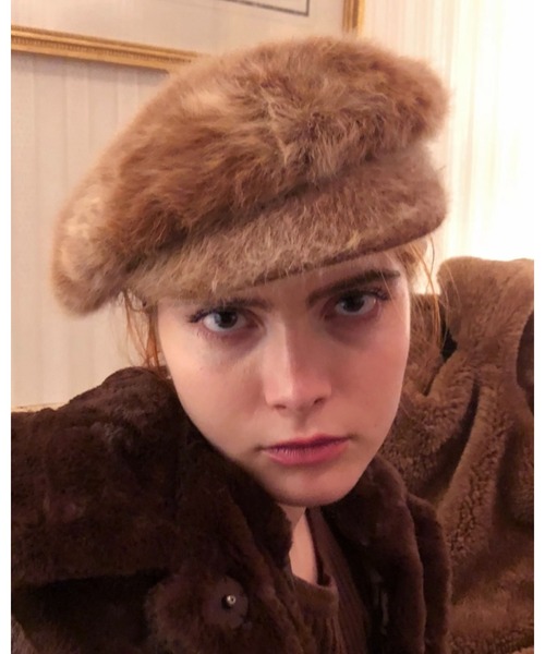 epine（エピヌ）の「mohair fur casquette（キャスケット・レディース・ブラウン・FREE）」の14枚目の写真
