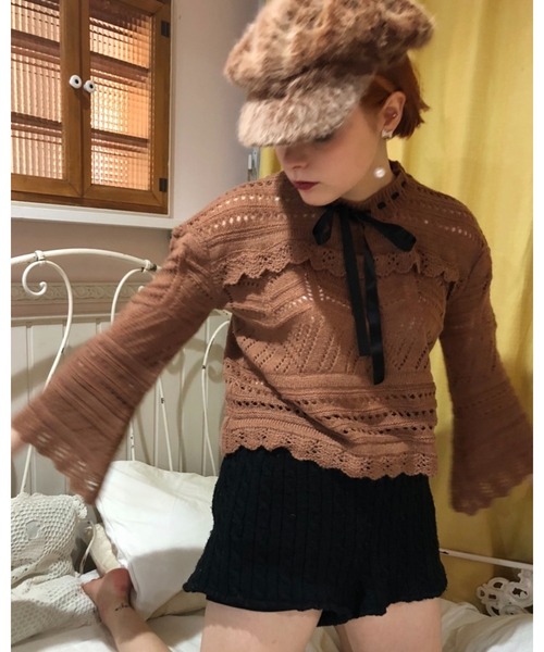 epine（エピヌ）の「mohair fur casquette（キャスケット・レディース・ブラウン・FREE）」の5枚目の写真