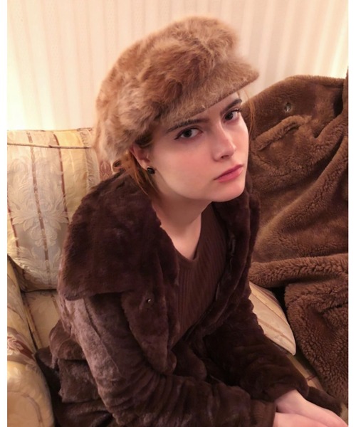 epine（エピヌ）の「mohair fur casquette（キャスケット・レディース・ブラウン・FREE）」の4枚目の写真