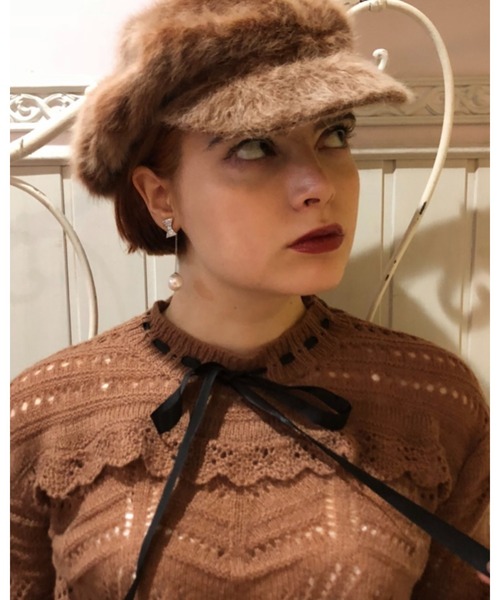 epine（エピヌ）の「mohair fur casquette（キャスケット・レディース・ブラウン・FREE）」の13枚目の写真
