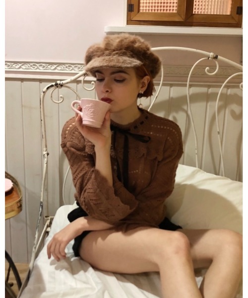 epine（エピヌ）の「mohair fur casquette（キャスケット・レディース・ブラウン・FREE）」の7枚目の写真