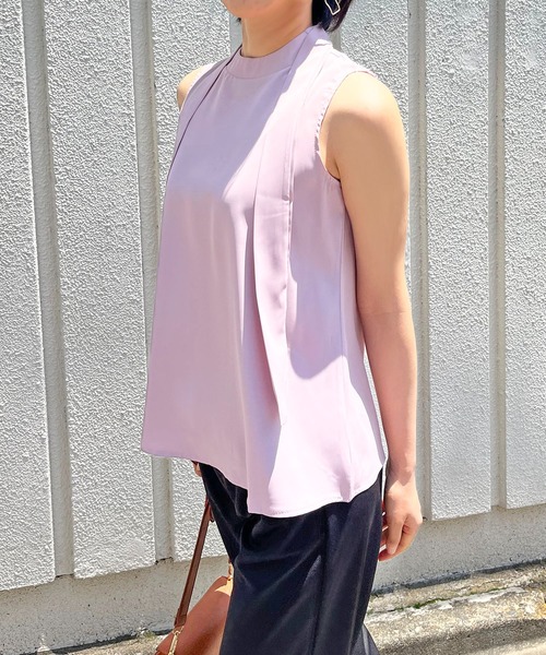 Jewelobe（ジュエローブ）の「バックリボンAラインノースリトップス（シャツ/ブラウス・レディース・ホワイト/グリーン/ブルー/パープル・M/S）」の6枚目の写真