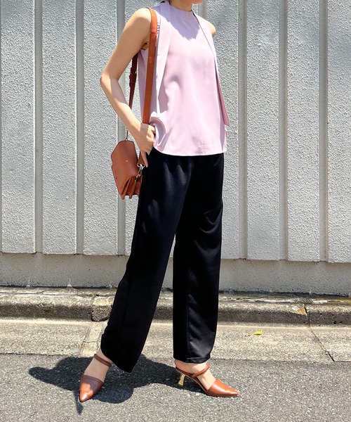 Jewelobe（ジュエローブ）の「バックリボンAラインノースリトップス（シャツ/ブラウス・レディース・ホワイト/グリーン/ブルー/パープル・M/S）」の10枚目の写真