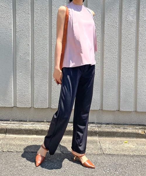 Jewelobe（ジュエローブ）の「バックリボンAラインノースリトップス（シャツ/ブラウス・レディース・ホワイト/グリーン/ブルー/パープル・M/S）」の13枚目の写真