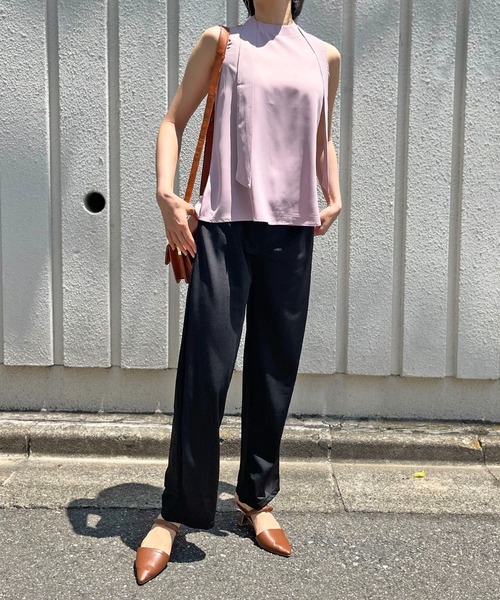 Jewelobe（ジュエローブ）の「バックリボンAラインノースリトップス（シャツ/ブラウス・レディース・ホワイト/グリーン/ブルー/パープル・M/S）」の14枚目の写真