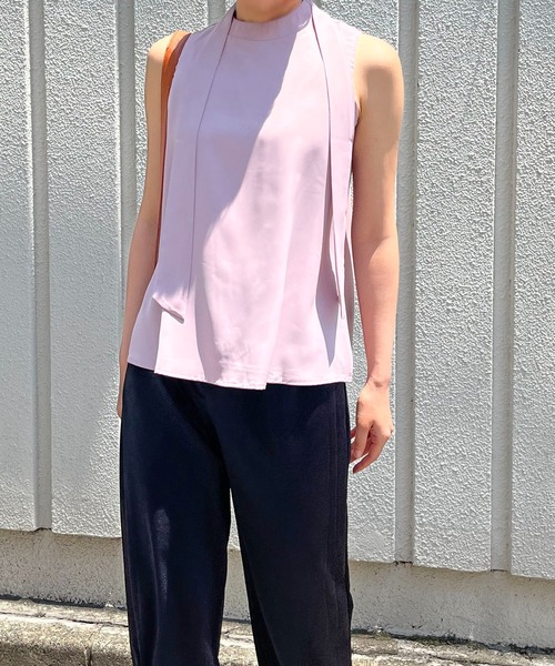 Jewelobe（ジュエローブ）の「バックリボンAラインノースリトップス（シャツ/ブラウス・レディース・ホワイト/グリーン/ブルー/パープル・M/S）」の8枚目の写真