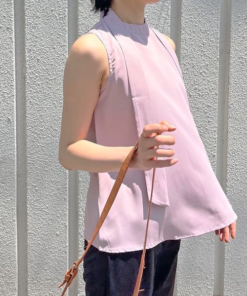 Jewelobe（ジュエローブ）の「バックリボンAラインノースリトップス（シャツ/ブラウス・レディース・ホワイト/グリーン/ブルー/パープル・M/S）」の17枚目の写真