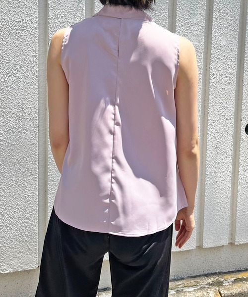Jewelobe（ジュエローブ）の「バックリボンAラインノースリトップス（シャツ/ブラウス・レディース・ホワイト/グリーン/ブルー/パープル・M/S）」の18枚目の写真