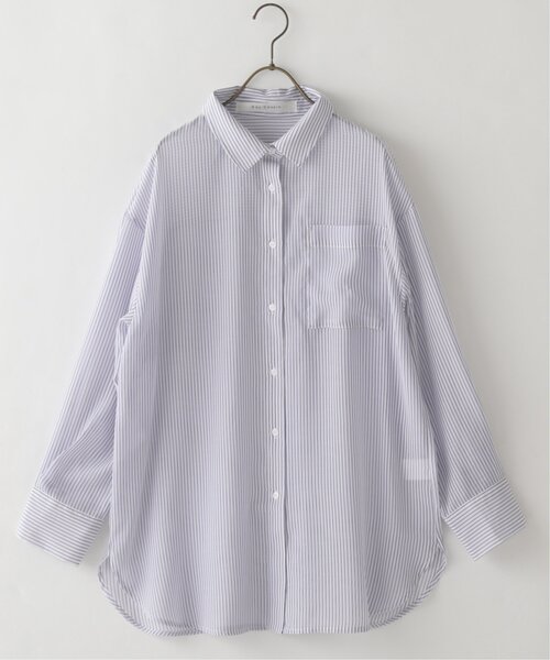 RAY CASSIN(レイカズン)の「ストライプシアーシャツ(シャツ/ブラウス・レディース・ピンク/グリーン/ネイビー・FREE)」の3枚目の写真