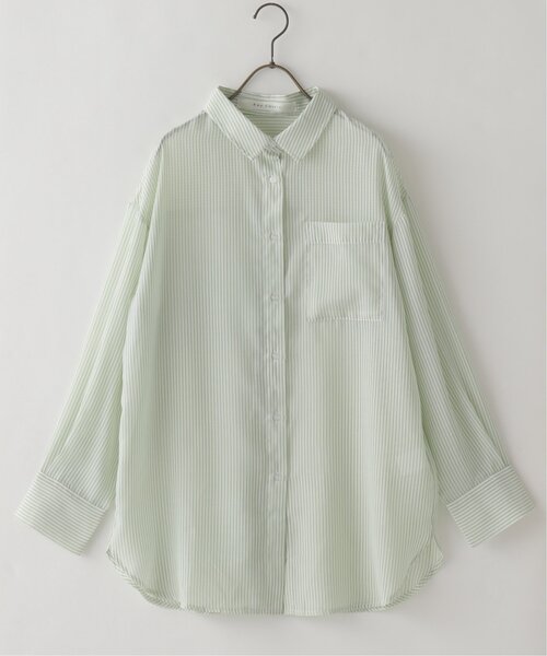 RAY CASSIN(レイカズン)の「ストライプシアーシャツ(シャツ/ブラウス・レディース・ピンク/グリーン/ネイビー・FREE)」の10枚目の写真