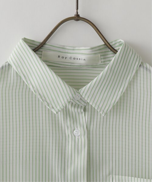 RAY CASSIN(レイカズン)の「ストライプシアーシャツ(シャツ/ブラウス・レディース・ピンク/グリーン/ネイビー・FREE)」の11枚目の写真