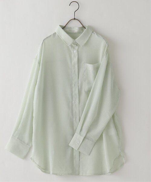 RAY CASSIN(レイカズン)の「ストライプシアーシャツ(シャツ/ブラウス・レディース・ピンク/グリーン/ネイビー・FREE)」の12枚目の写真