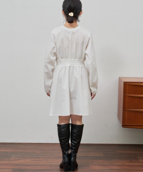 VANNIE U(ヴァニーユー)の「ウエストリブギャザーチュニック/ミニブラウス(シャツ/ブラウス・レディース・ホワイト/ブラック・FREE)」の19枚目の写真