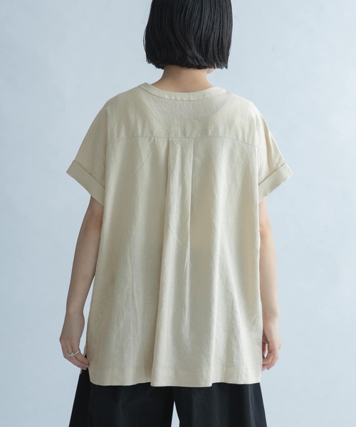 FORK&SPOON（フォークアンドスプーン）の「FORK&SPOON　フレンチロールスリーブブラウス（シャツ/ブラウス・レディース・ブラック/ベージュ・1）」の21枚目の写真