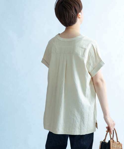 FORK&SPOON（フォークアンドスプーン）の「FORK&SPOON　フレンチロールスリーブブラウス（シャツ/ブラウス・レディース・ブラック/ベージュ・1）」の15枚目の写真