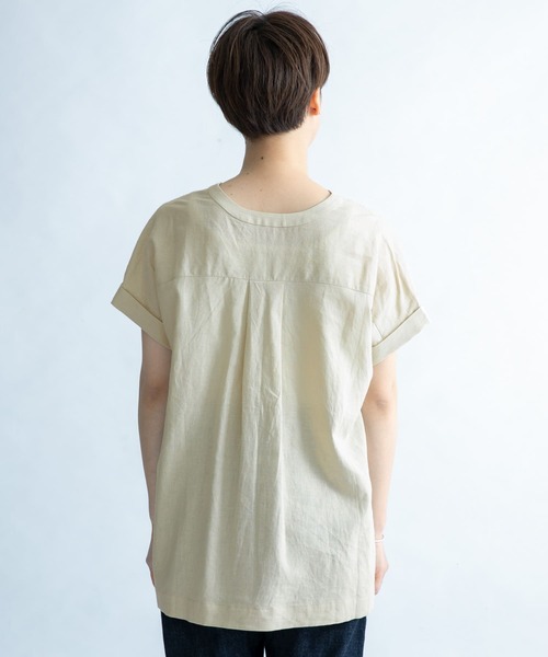 FORK&SPOON（フォークアンドスプーン）の「FORK&SPOON　フレンチロールスリーブブラウス（シャツ/ブラウス・レディース・ブラック/ベージュ・1）」の10枚目の写真