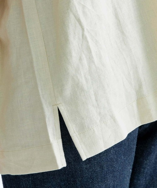 FORK&SPOON（フォークアンドスプーン）の「FORK&SPOON　フレンチロールスリーブブラウス（シャツ/ブラウス・レディース・ブラック/ベージュ・1）」の7枚目の写真