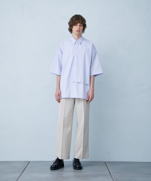 PUBLIC TOKYO（パブリックトウキョウ）の「レイヤードオーバーシャツ（シャツ/ブラウス・メンズ・ホワイト/サックスブルー・1/2）」の11枚目の写真