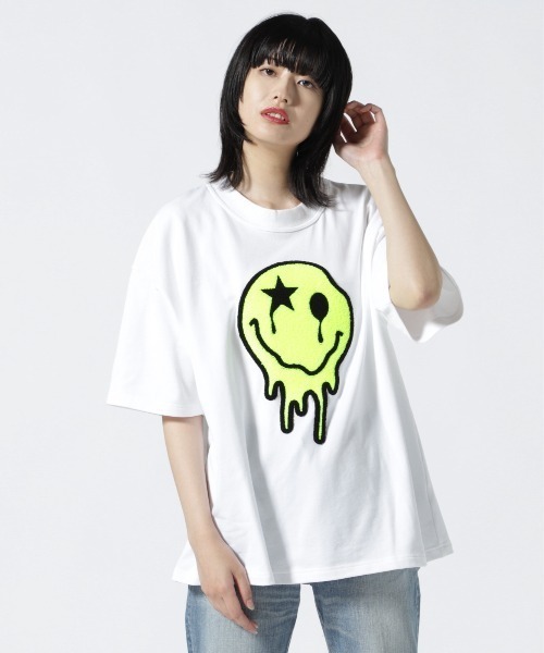 ONE MADE（ワンメイド）の「ONE MADE(ワンメイド)サガラシシュウニコTシャツ（Tシャツ/カットソー・レディース・ホワイト・F）」の3枚目の写真