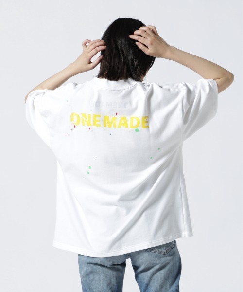 ONE MADE（ワンメイド）の「ONE MADE(ワンメイド)サガラシシュウニコTシャツ（Tシャツ/カットソー・レディース・ホワイト・F）」の4枚目の写真