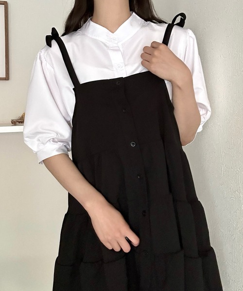Cham.(チャム)の「ボリューム袖バンドカラーブラウス(シャツ/ブラウス・レディース・オフホワイト・F)」の2枚目の写真