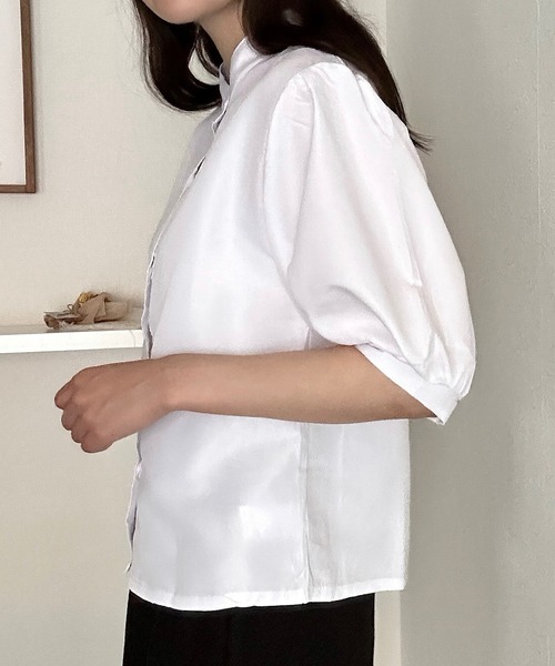 Cham.(チャム)の「ボリューム袖バンドカラーブラウス(シャツ/ブラウス・レディース・オフホワイト・F)」の17枚目の写真