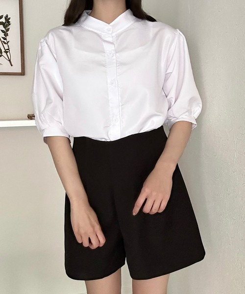 Cham.(チャム)の「ボリューム袖バンドカラーブラウス(シャツ/ブラウス・レディース・オフホワイト・F)」の13枚目の写真